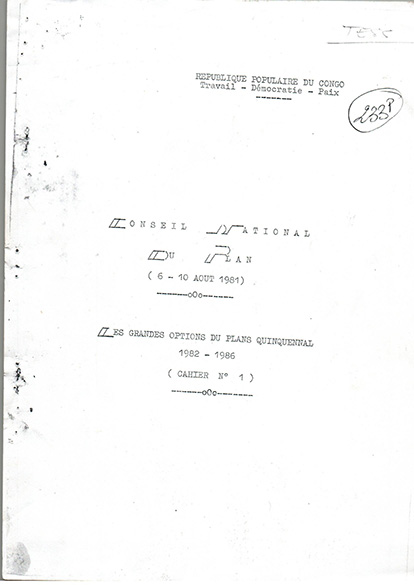 Les grandes options du plan quinquennal 1982-1986